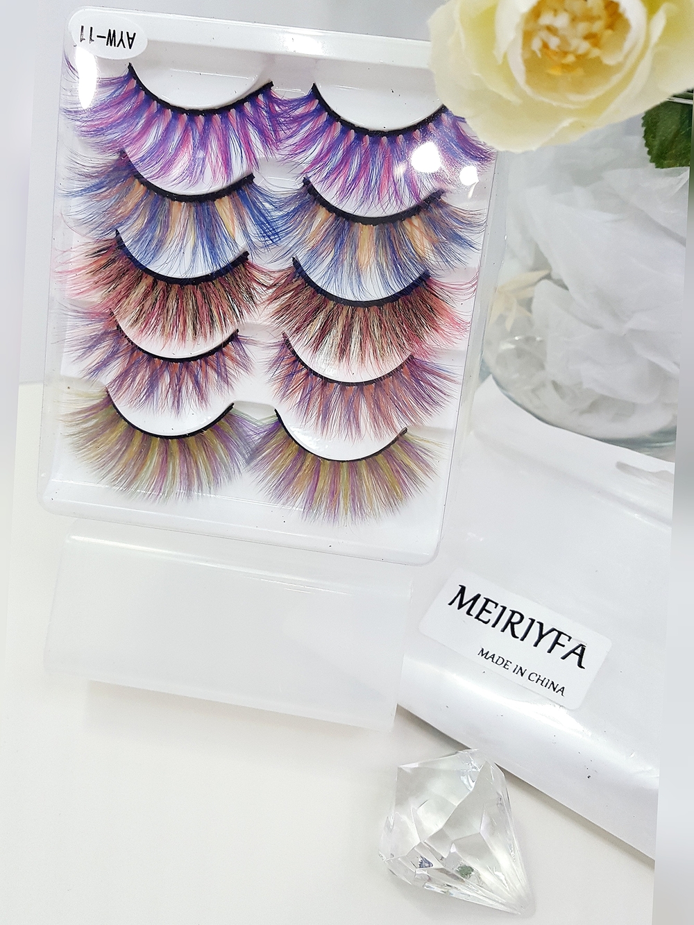 MEIRIYFA 5-Pair Multicolored Dramatic False Eyelashes (AYW-11)